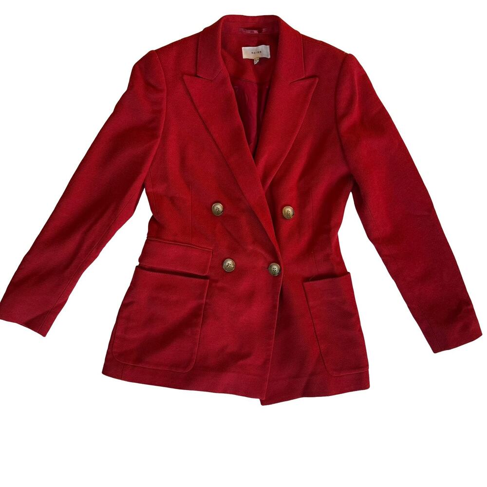 REISS Women's Lola Red Double-Breasted Blazer Size 6